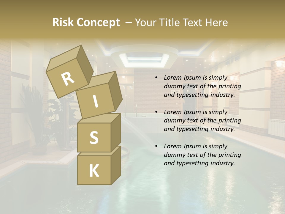 Luxury Beautiful Swimming Pool With Blue Water PowerPoint Template