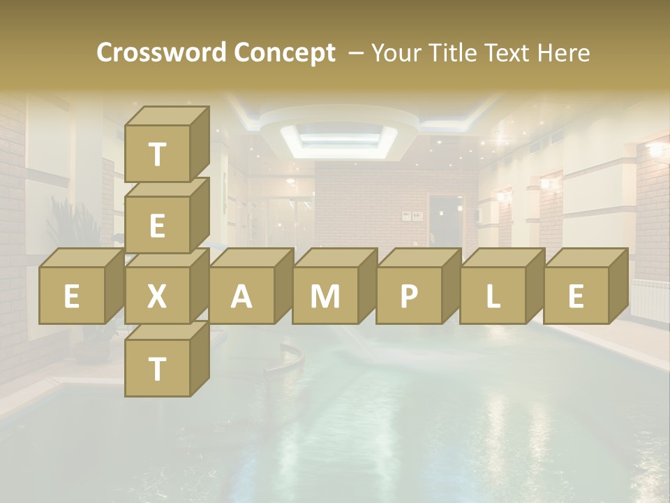 Luxury Beautiful Swimming Pool With Blue Water PowerPoint Template