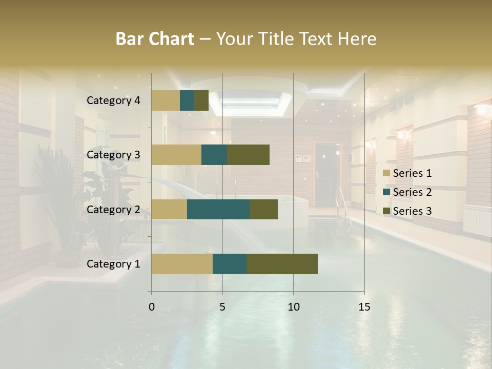 Luxury Beautiful Swimming Pool With Blue Water PowerPoint Template