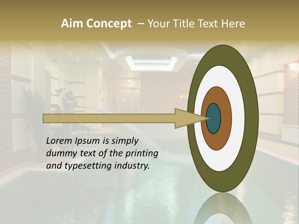 Luxury Beautiful Swimming Pool With Blue Water PowerPoint Template