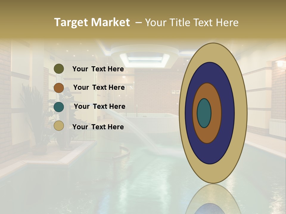 Luxury Beautiful Swimming Pool With Blue Water PowerPoint Template