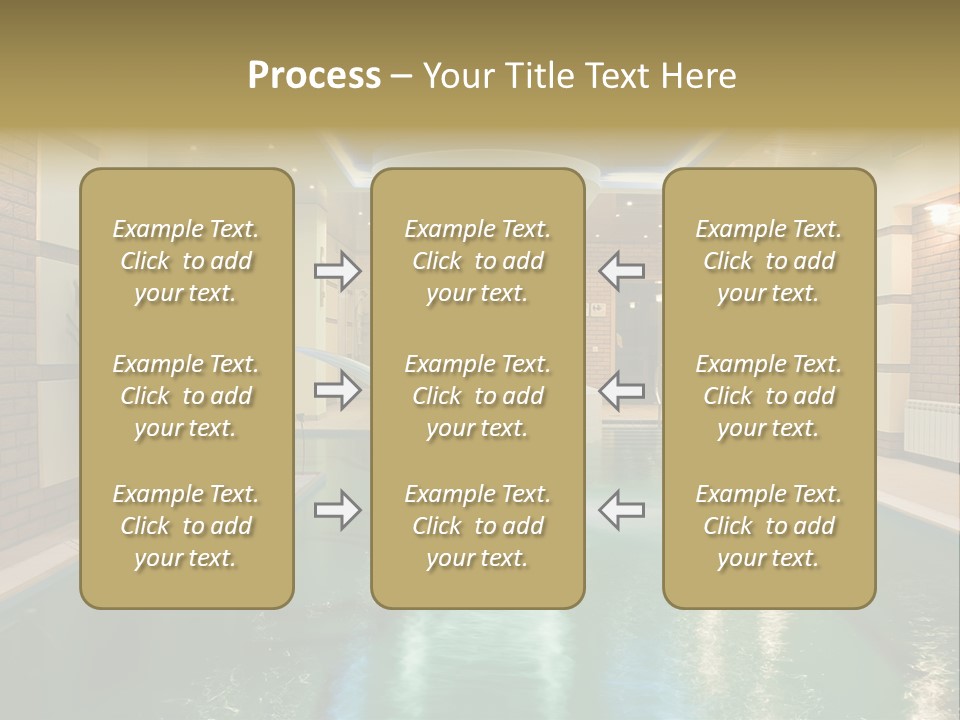 Luxury Beautiful Swimming Pool With Blue Water PowerPoint Template