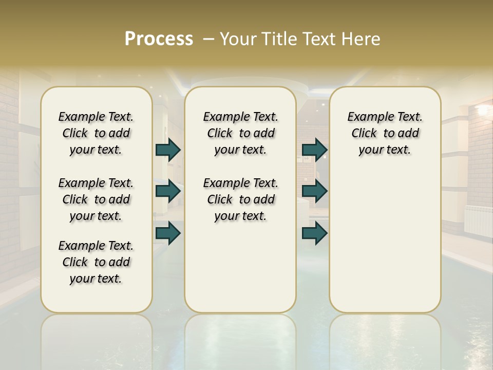 Luxury Beautiful Swimming Pool With Blue Water PowerPoint Template