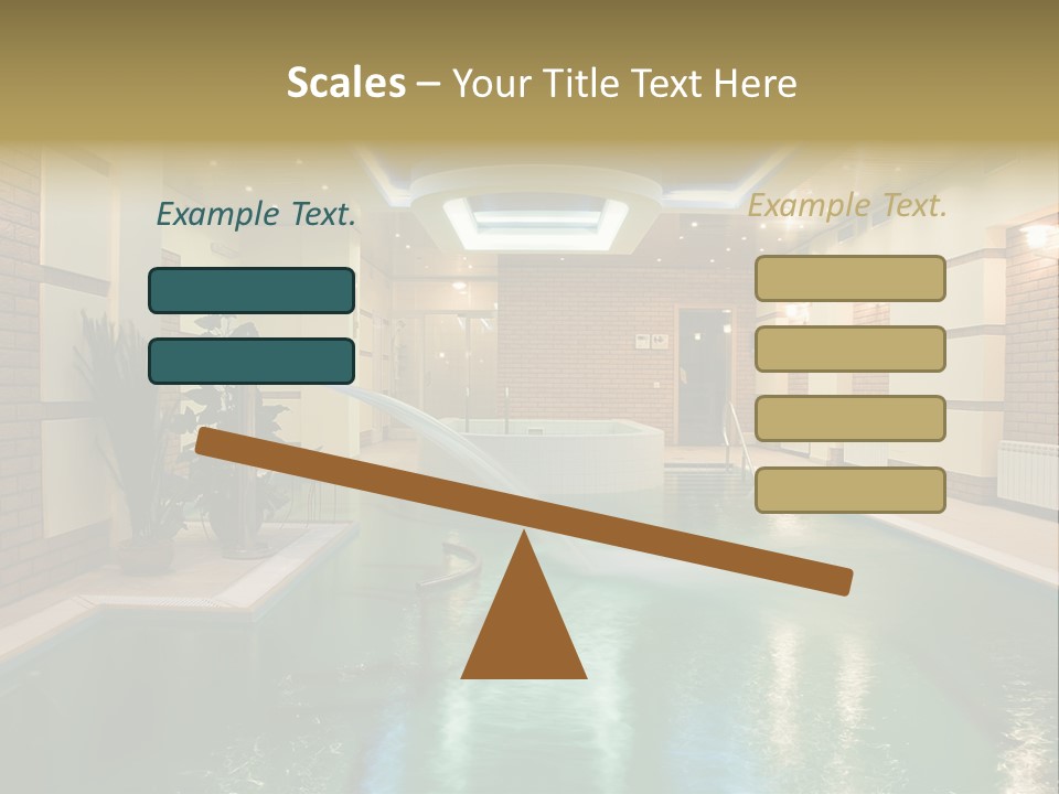 Luxury Beautiful Swimming Pool With Blue Water PowerPoint Template