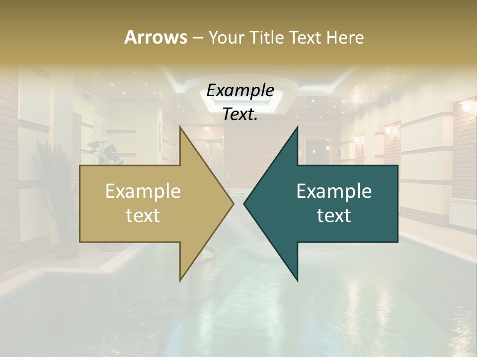 Luxury Beautiful Swimming Pool With Blue Water PowerPoint Template