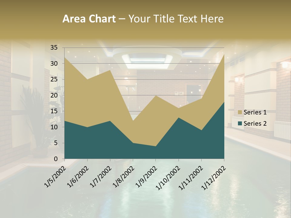 Luxury Beautiful Swimming Pool With Blue Water PowerPoint Template