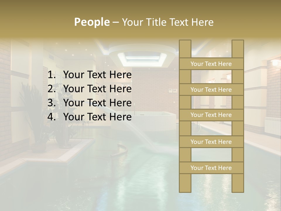 Luxury Beautiful Swimming Pool With Blue Water PowerPoint Template