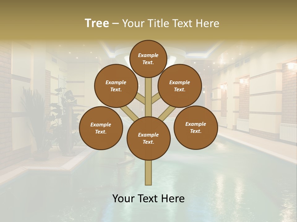 Luxury Beautiful Swimming Pool With Blue Water PowerPoint Template