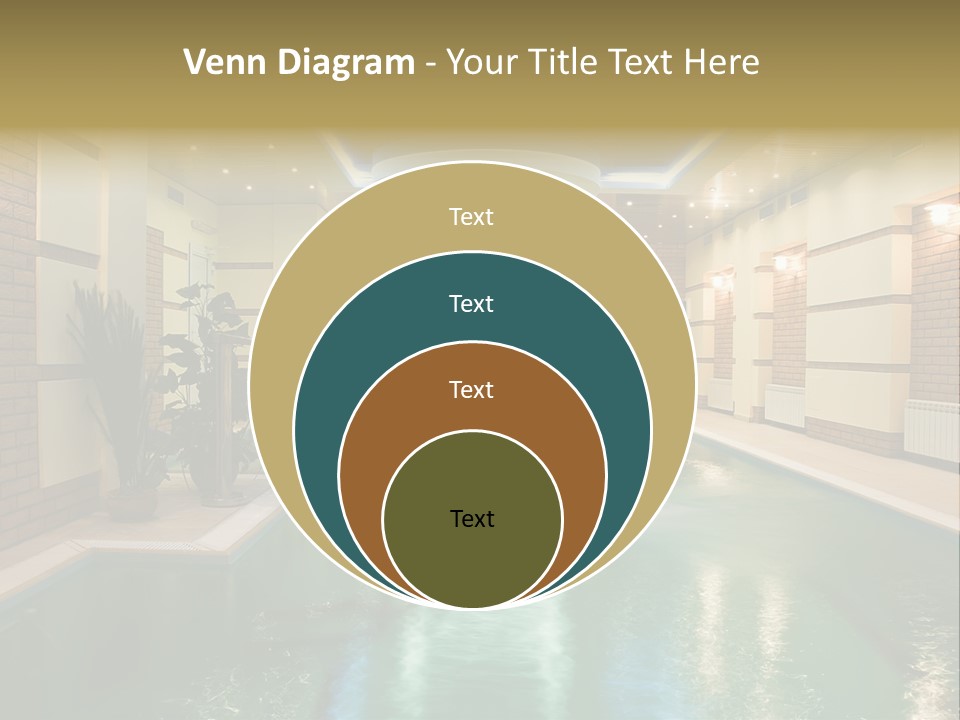 Luxury Beautiful Swimming Pool With Blue Water PowerPoint Template