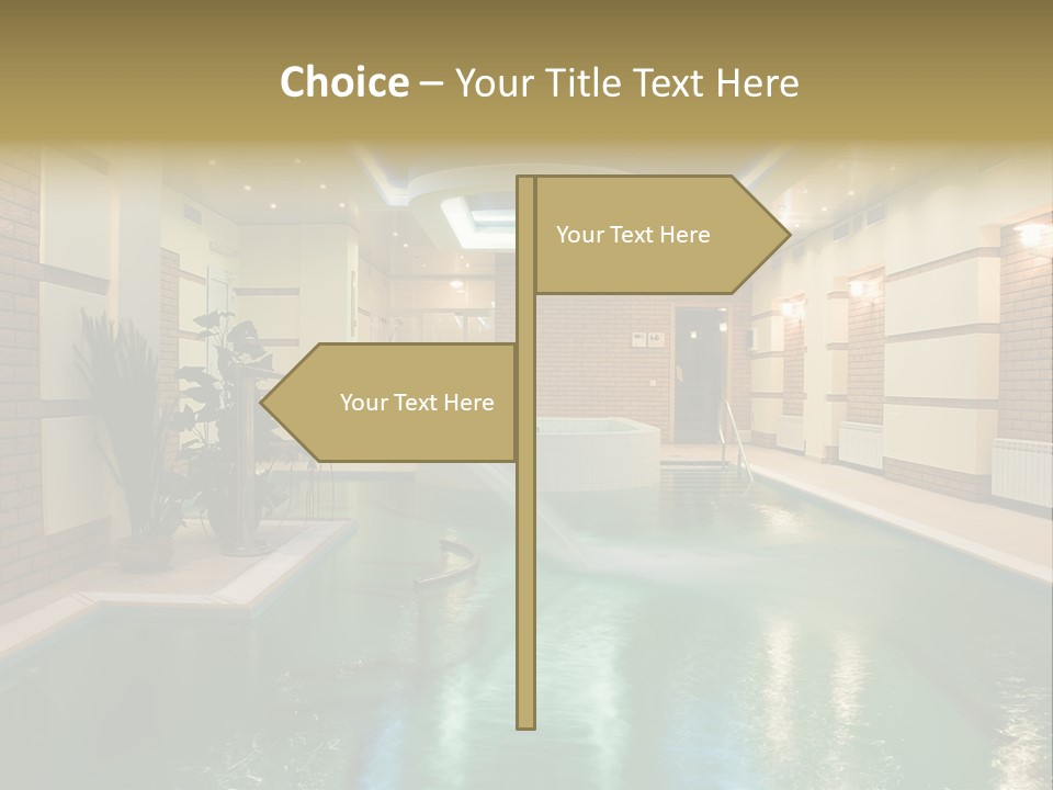 Luxury Beautiful Swimming Pool With Blue Water PowerPoint Template