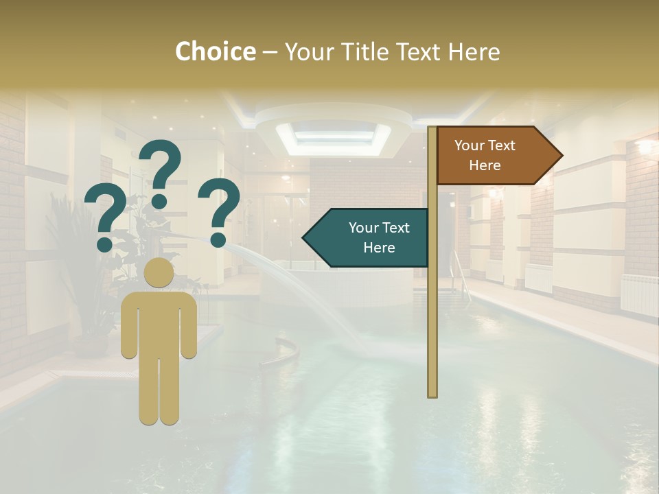 Luxury Beautiful Swimming Pool With Blue Water PowerPoint Template