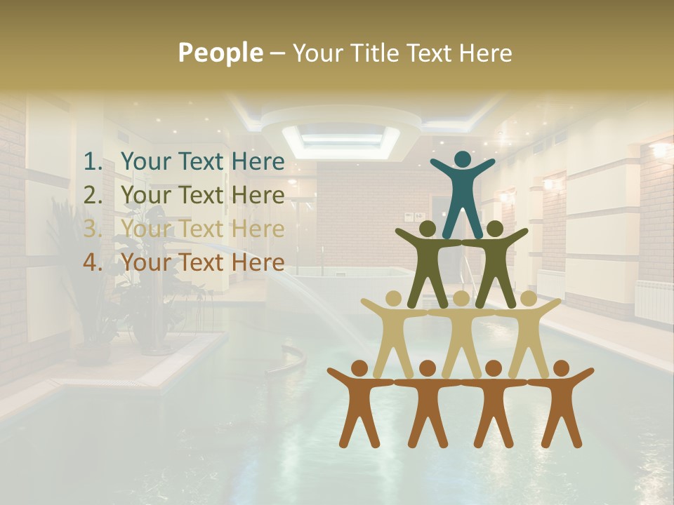 Luxury Beautiful Swimming Pool With Blue Water PowerPoint Template