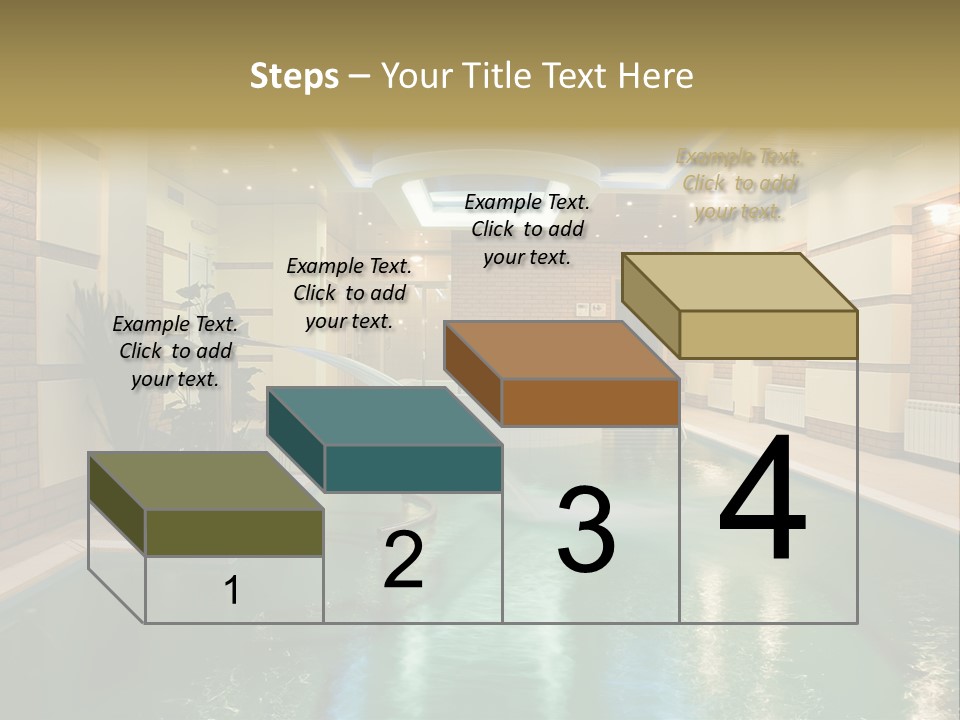 Luxury Beautiful Swimming Pool With Blue Water PowerPoint Template