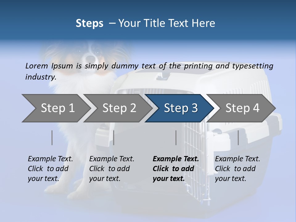 Young Dog Papillon And A Plastic Carrier PowerPoint Template