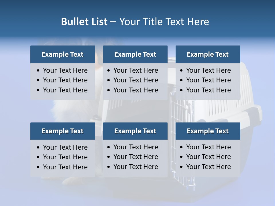 Young Dog Papillon And A Plastic Carrier PowerPoint Template