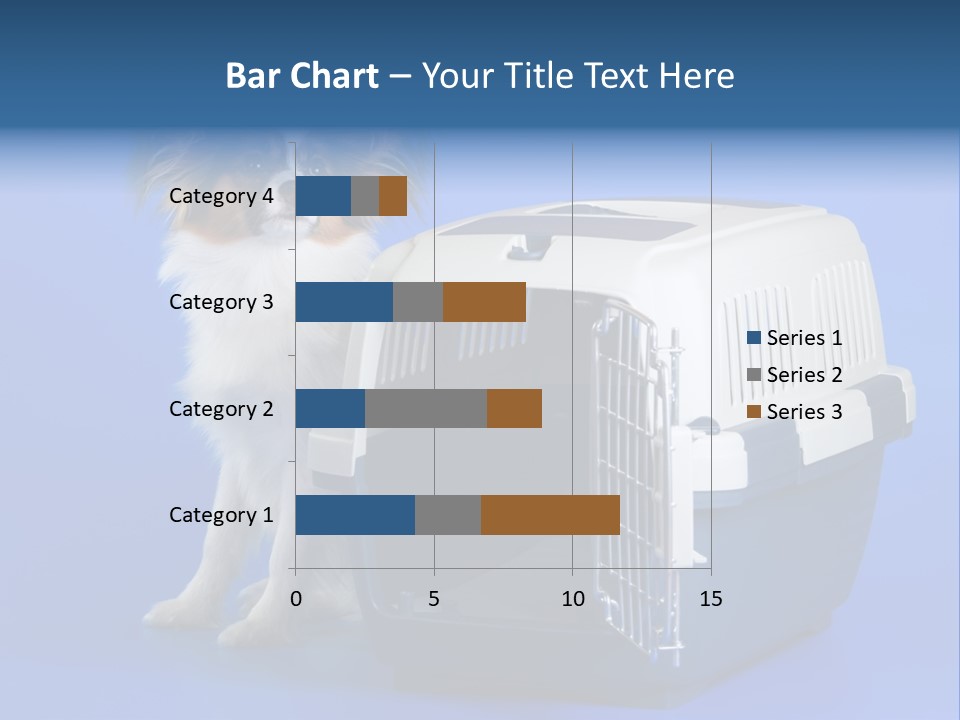 Young Dog Papillon And A Plastic Carrier PowerPoint Template