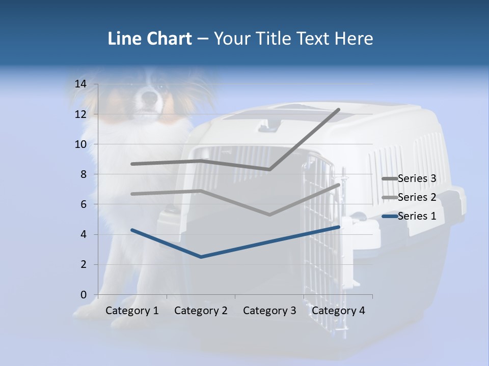 Young Dog Papillon And A Plastic Carrier PowerPoint Template