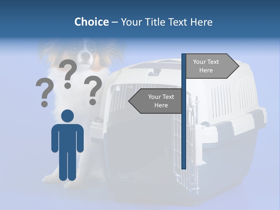 Young Dog Papillon And A Plastic Carrier PowerPoint Template