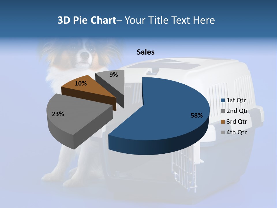 Young Dog Papillon And A Plastic Carrier PowerPoint Template
