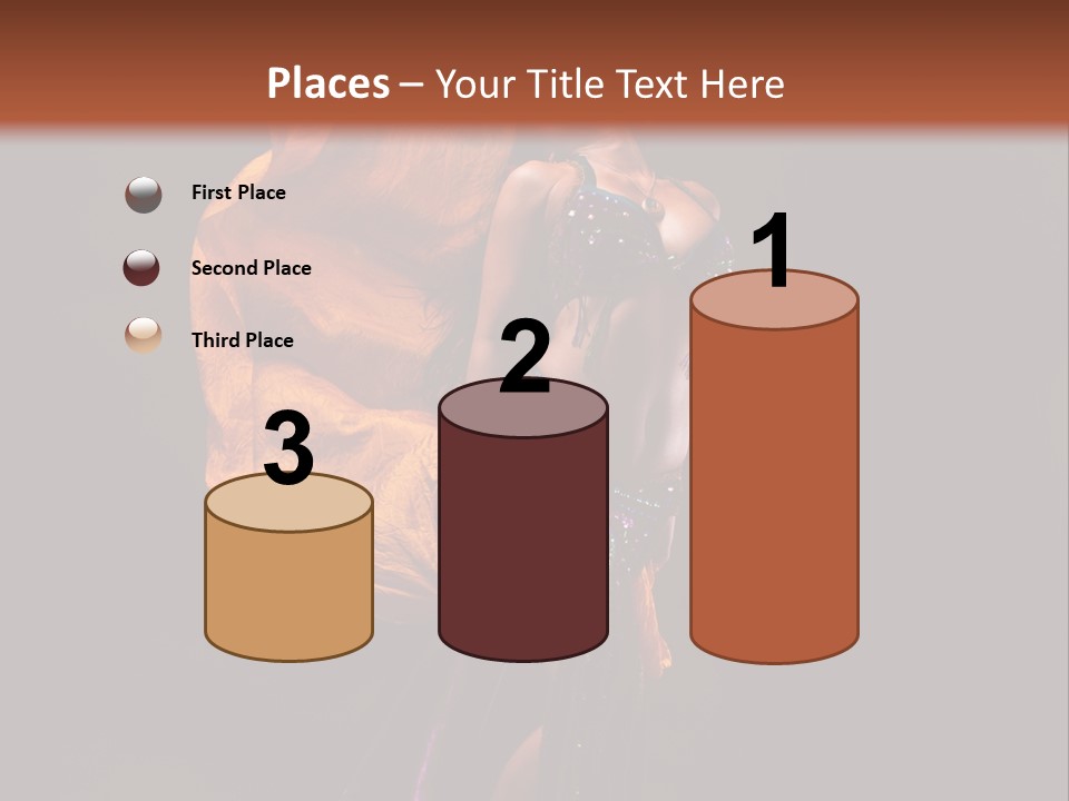 Beautiful Bellydancer Tossing Veil PowerPoint Template