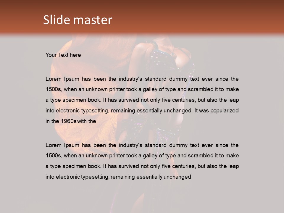 Beautiful Bellydancer Tossing Veil PowerPoint Template