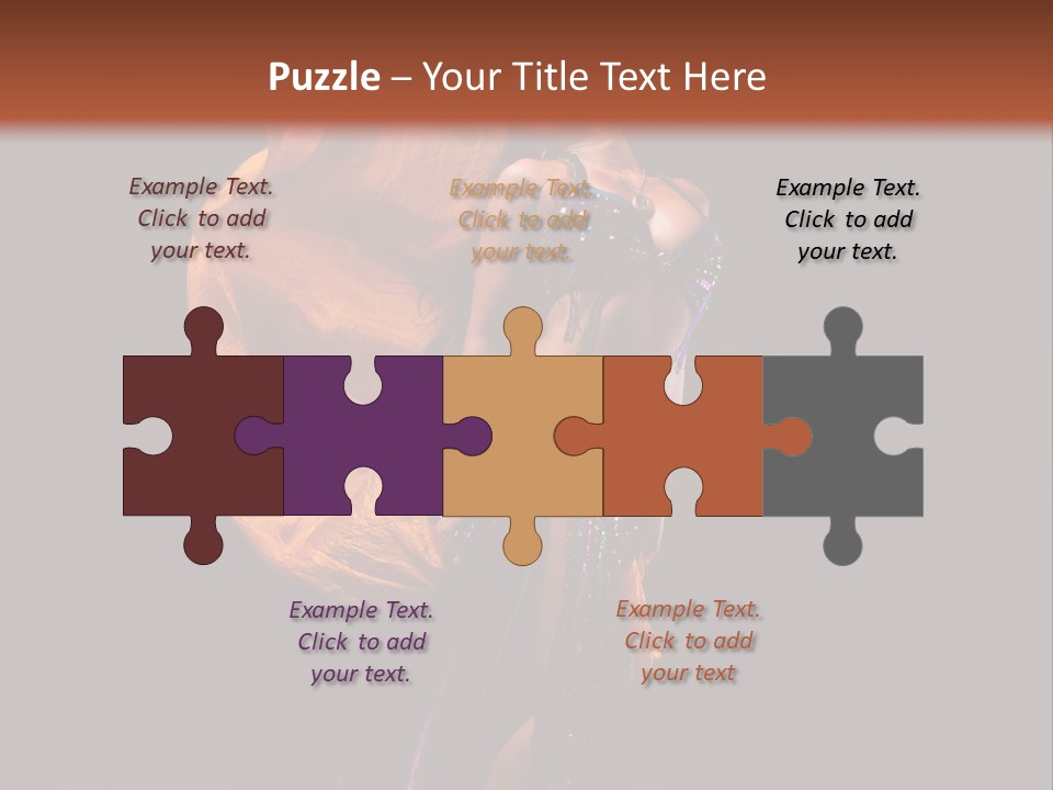 Beautiful Bellydancer Tossing Veil PowerPoint Template