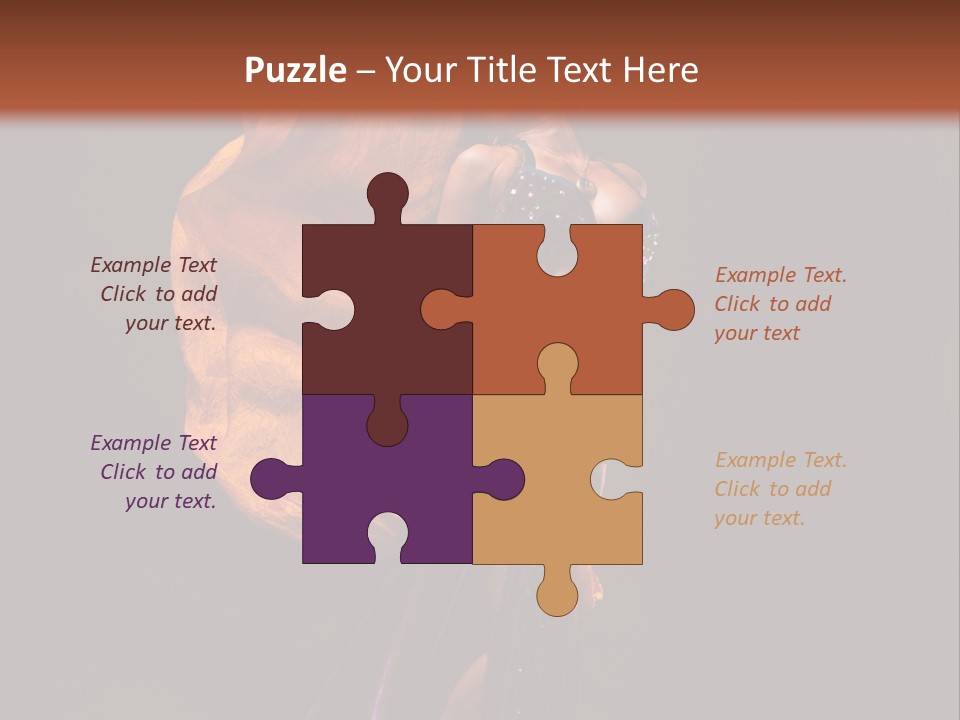 Beautiful Bellydancer Tossing Veil PowerPoint Template