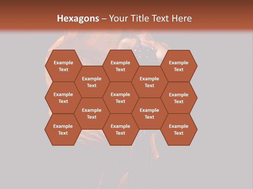 Beautiful Bellydancer Tossing Veil PowerPoint Template