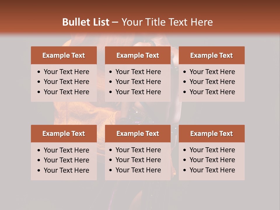 Beautiful Bellydancer Tossing Veil PowerPoint Template