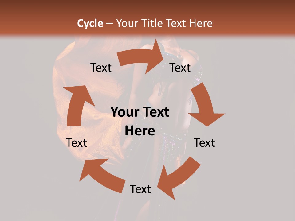 Beautiful Bellydancer Tossing Veil PowerPoint Template