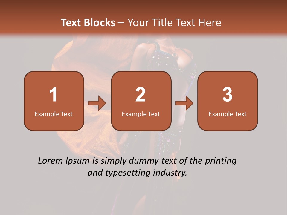 Beautiful Bellydancer Tossing Veil PowerPoint Template