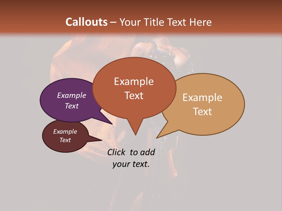 Beautiful Bellydancer Tossing Veil PowerPoint Template