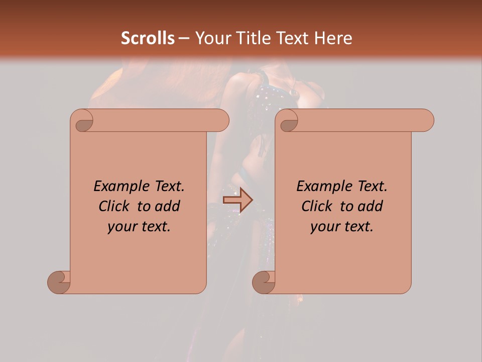 Beautiful Bellydancer Tossing Veil PowerPoint Template