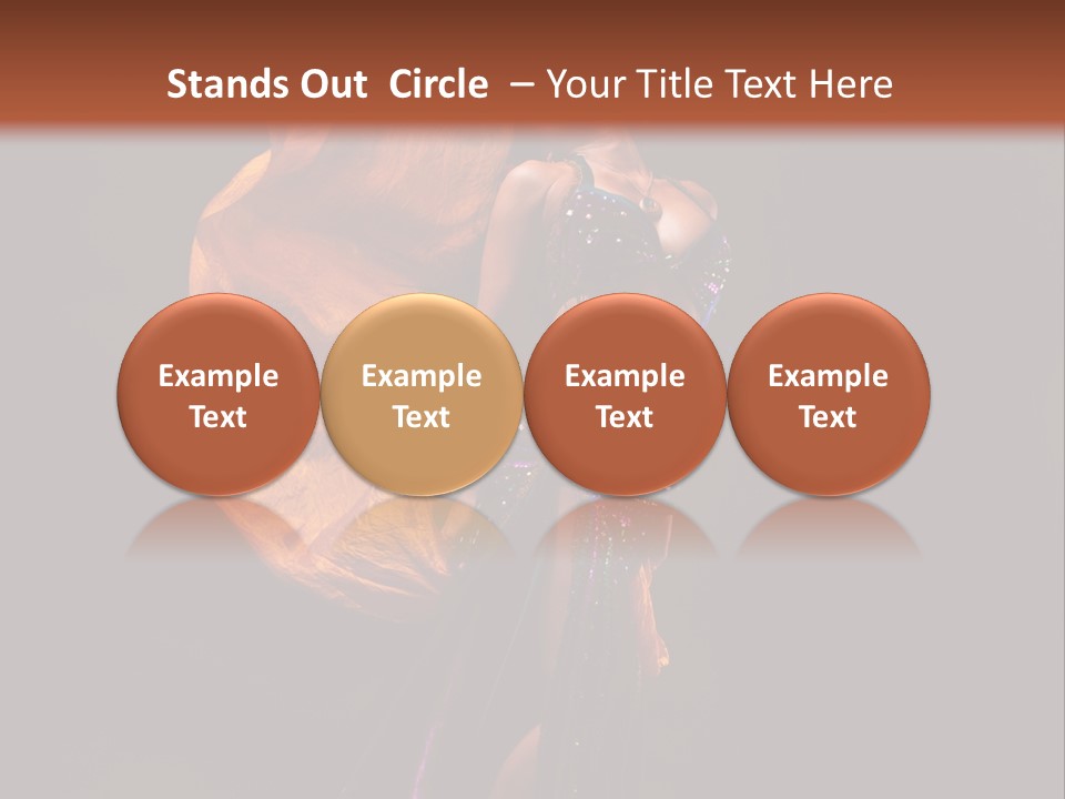 Beautiful Bellydancer Tossing Veil PowerPoint Template