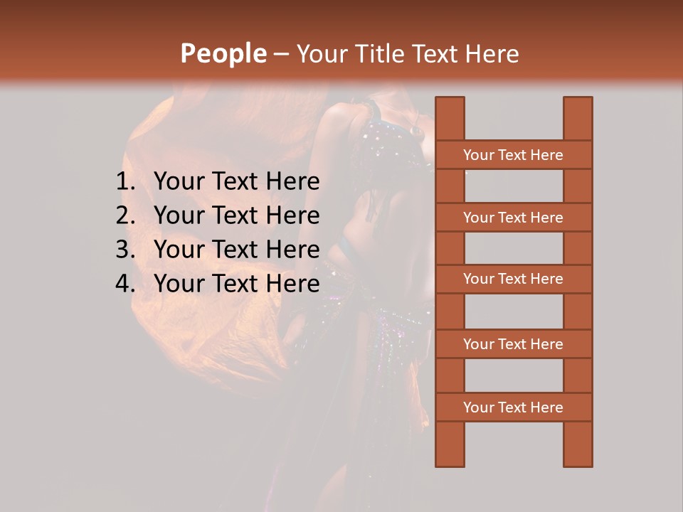 Beautiful Bellydancer Tossing Veil PowerPoint Template