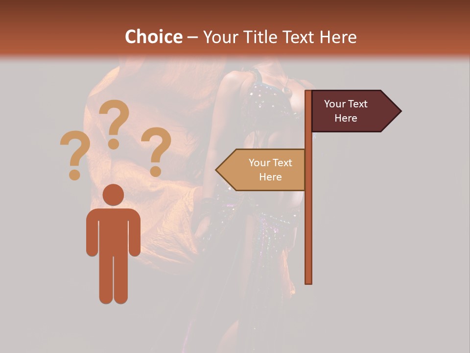 Beautiful Bellydancer Tossing Veil PowerPoint Template