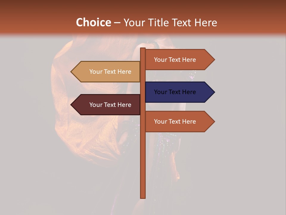 Beautiful Bellydancer Tossing Veil PowerPoint Template