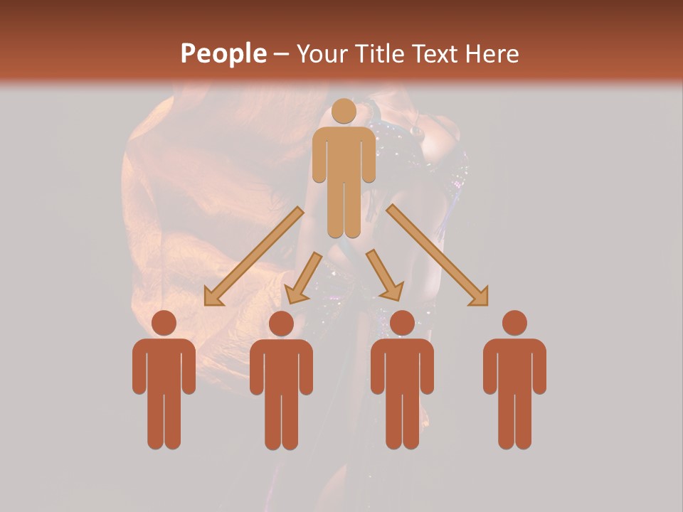 Beautiful Bellydancer Tossing Veil PowerPoint Template