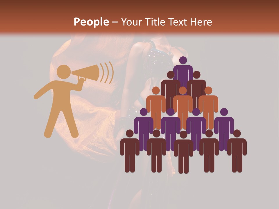 Beautiful Bellydancer Tossing Veil PowerPoint Template