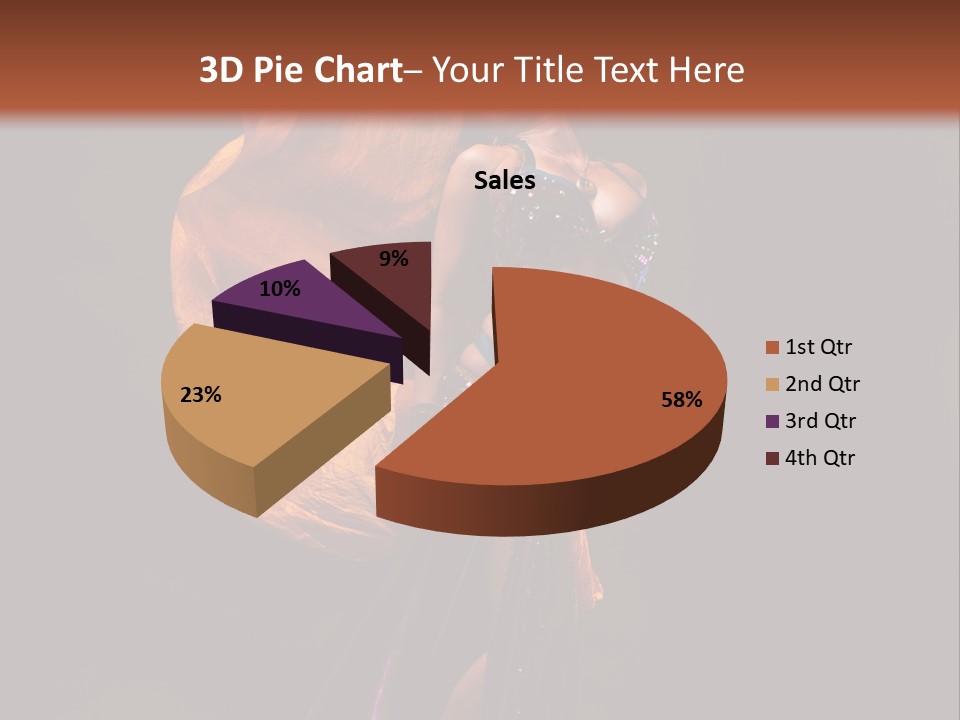 Beautiful Bellydancer Tossing Veil PowerPoint Template