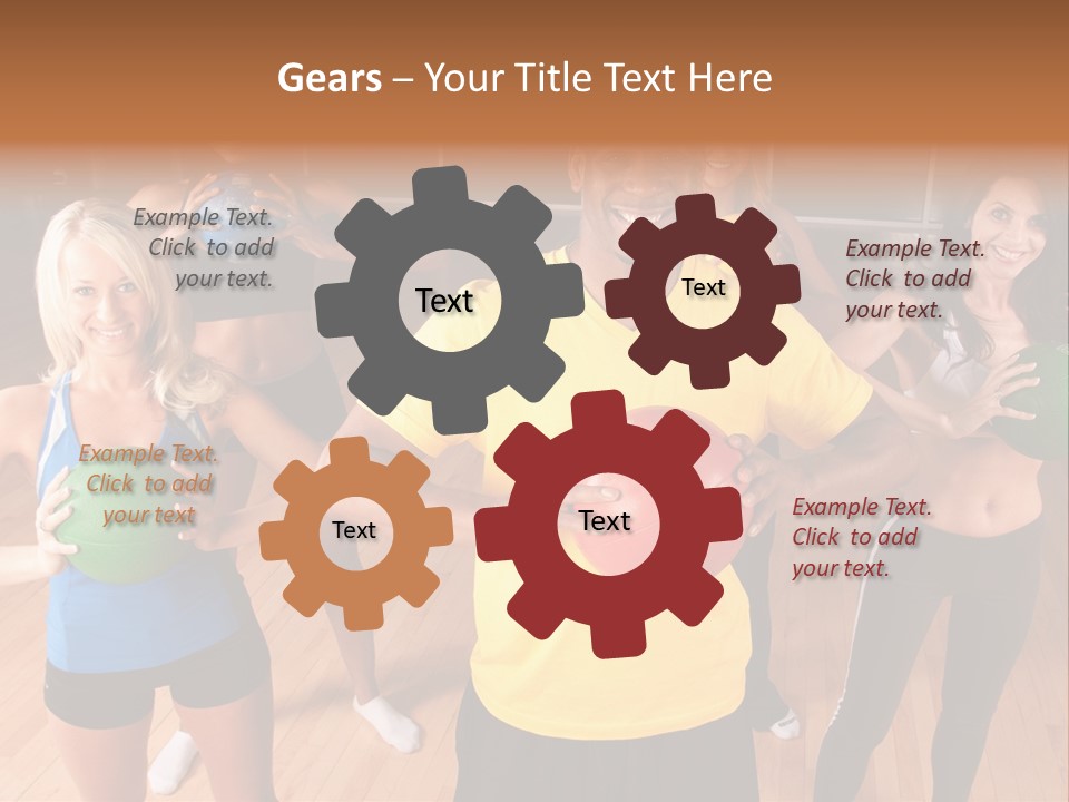 A Male Fitness Intstructor Leads A Class PowerPoint Template