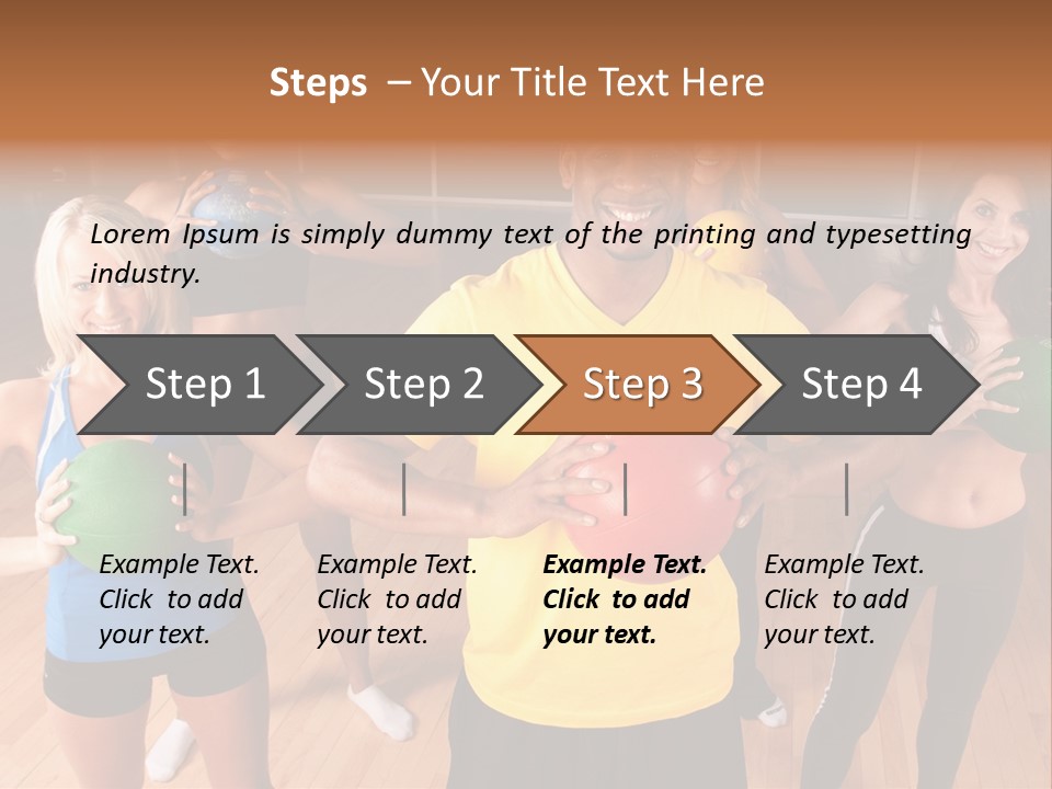 A Male Fitness Intstructor Leads A Class PowerPoint Template
