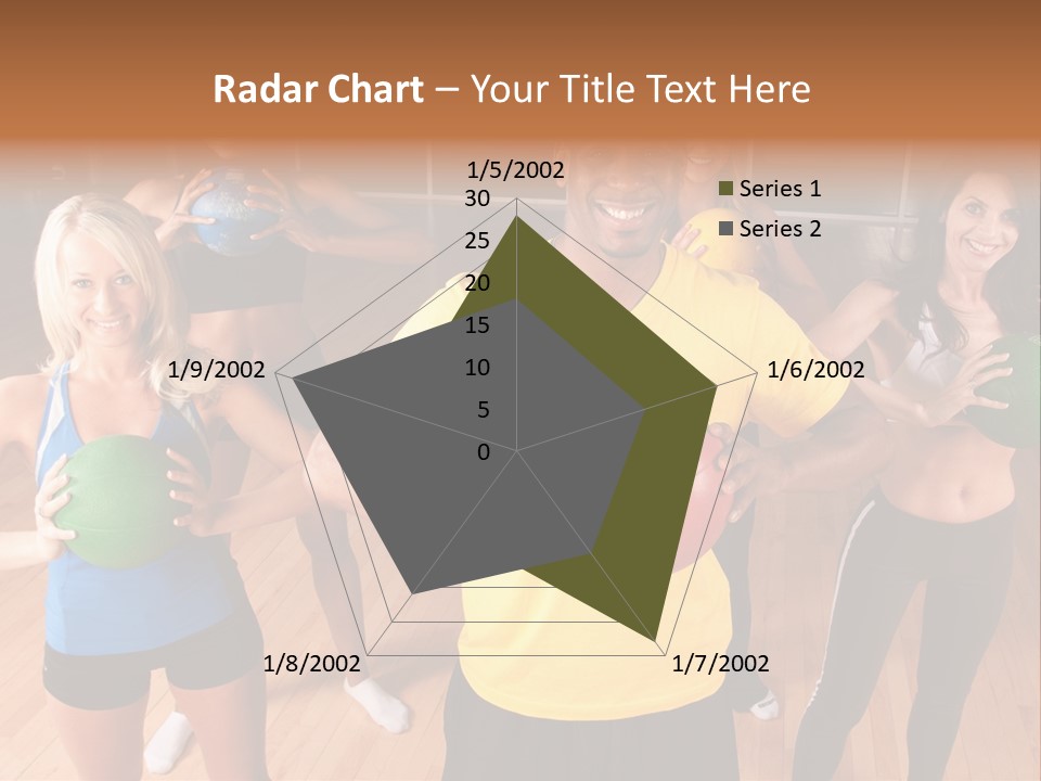 A Male Fitness Intstructor Leads A Class PowerPoint Template