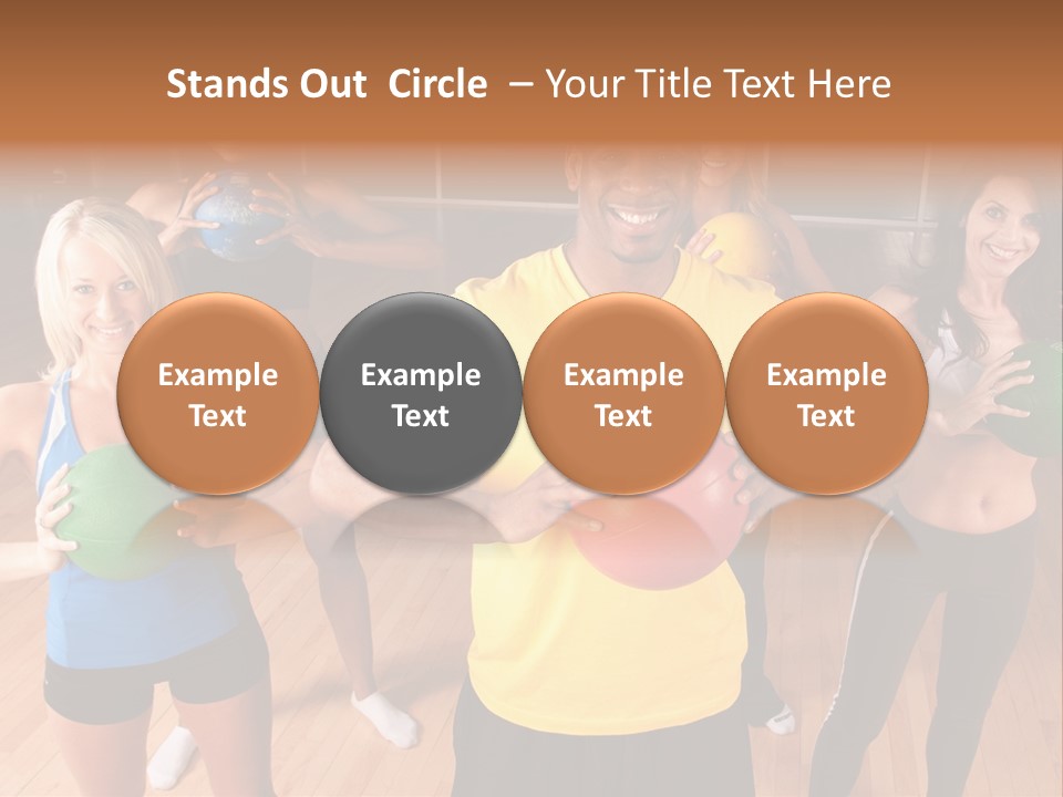 A Male Fitness Intstructor Leads A Class PowerPoint Template