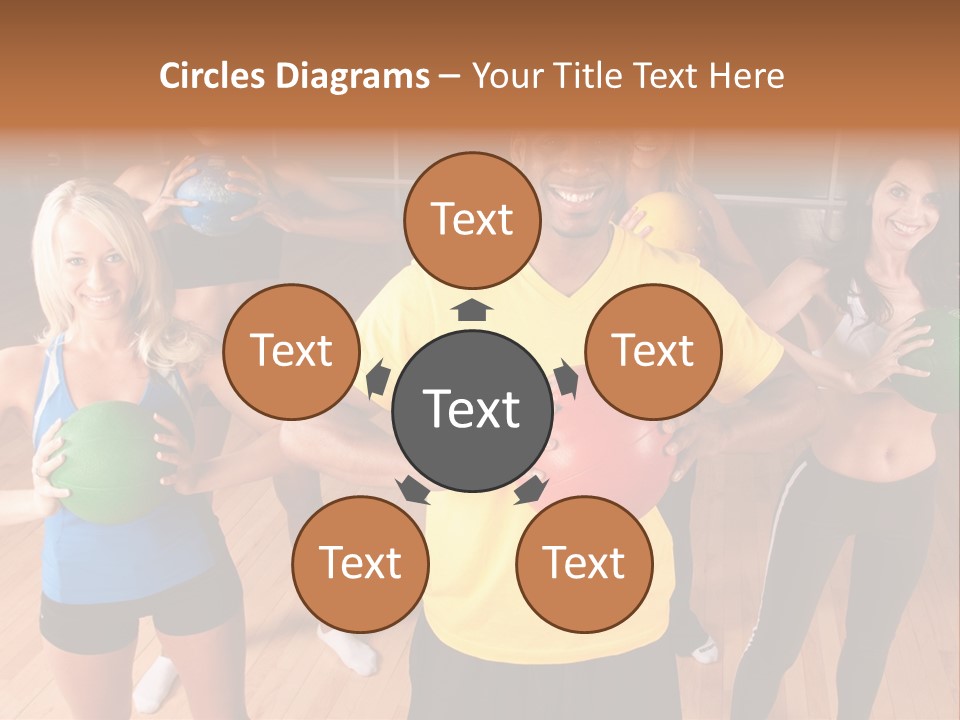 A Male Fitness Intstructor Leads A Class PowerPoint Template