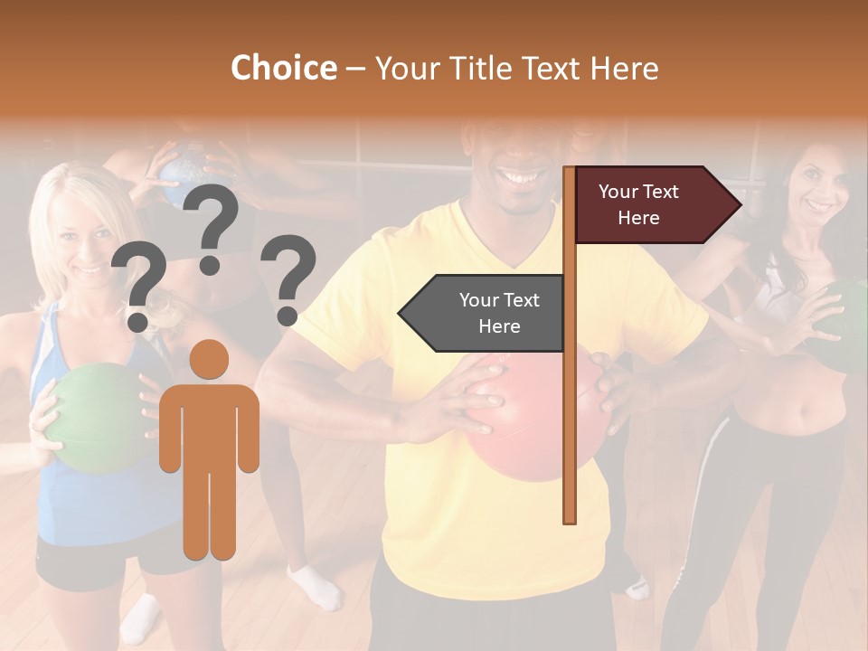 A Male Fitness Intstructor Leads A Class PowerPoint Template