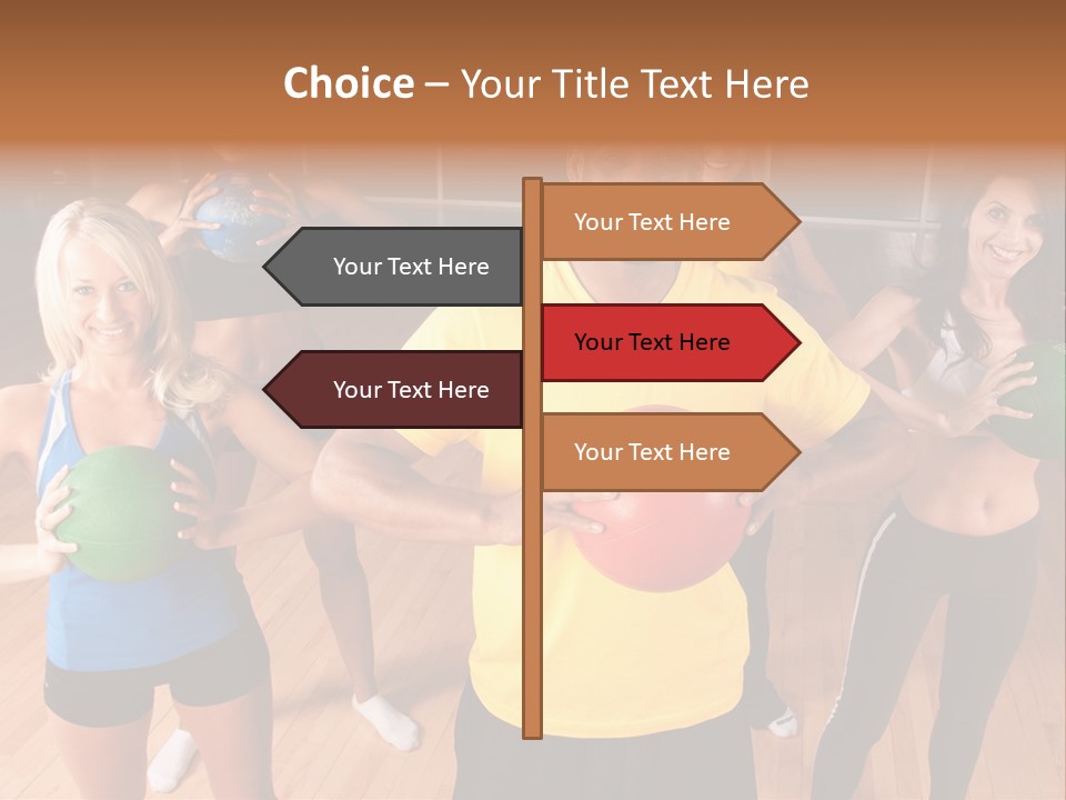 A Male Fitness Intstructor Leads A Class PowerPoint Template