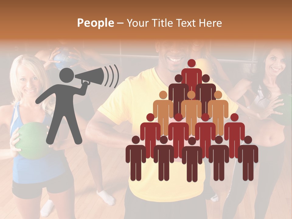 A Male Fitness Intstructor Leads A Class PowerPoint Template