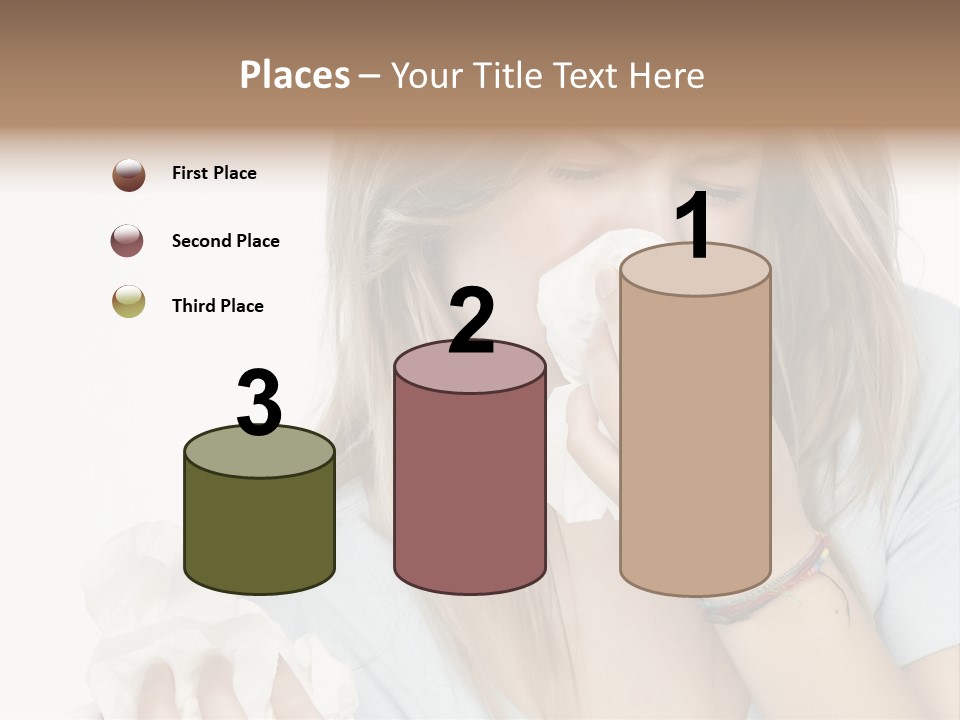 Beautiful Girl With Allergies PowerPoint Template