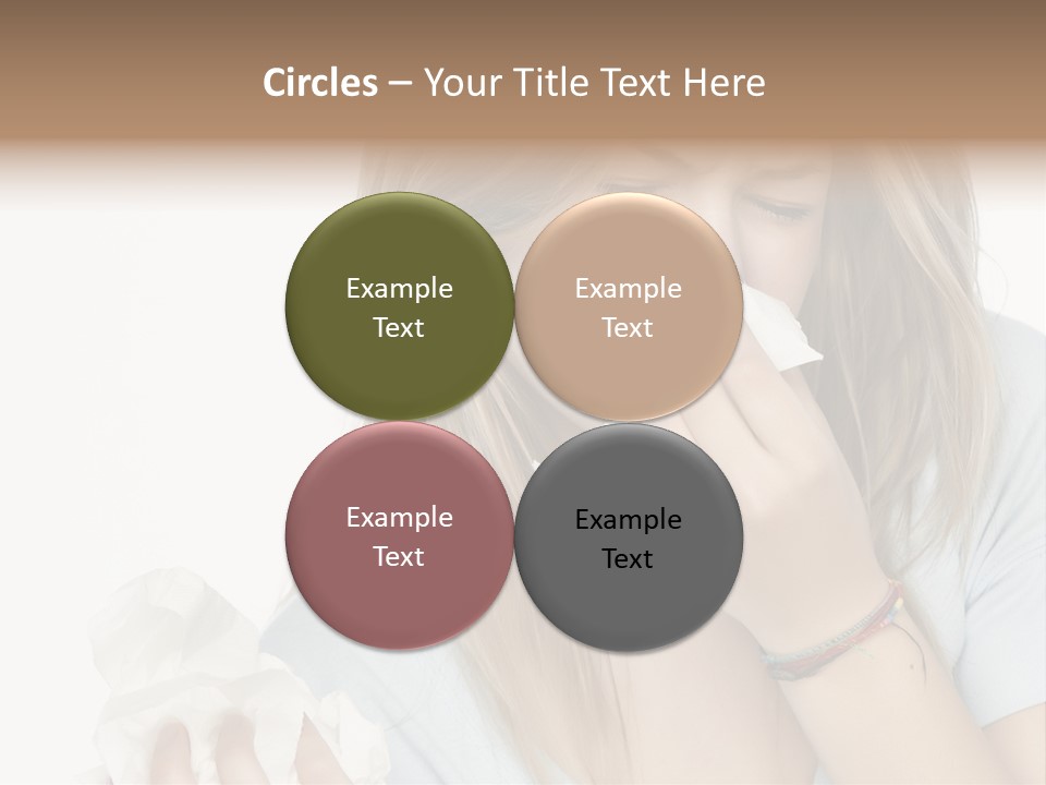 Beautiful Girl With Allergies PowerPoint Template